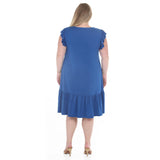 Plus Size Button Front Tiered Swing Dress