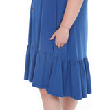 Plus Size Button Front Tiered Swing Dress