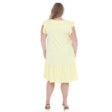 Plus Size Button Front Tiered Swing Dress