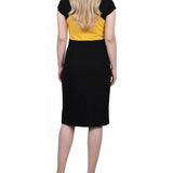 NY Collection Petite 3/4 Sleeve 2 Piece Colorblocked Dress Set