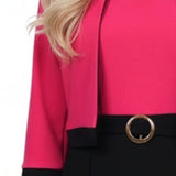 NY Collection Petite 3/4 Sleeve 2 Piece Colorblocked Dress Set