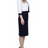 NY Collection Petite 3/4 Sleeve 2 Piece Colorblocked Dress Set