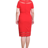 Short Sleeve Dress With Mesh Insets, Petite