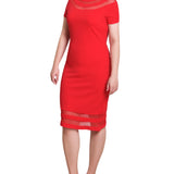 Short Sleeve Dress With Mesh Insets, Petite