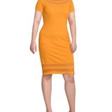 Short Sleeve Dress With Mesh Insets, Petite
