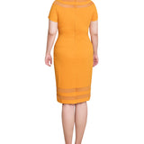 Short Sleeve Dress With Mesh Insets, Petite