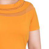 Short Sleeve Dress With Mesh Insets, Petite