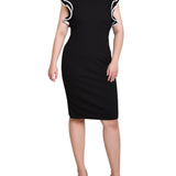 Ruffle Sleeve Dress with Contrast Tipping, Petite