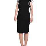Ruffle Sleeve Dress with Contrast Tipping, Petite