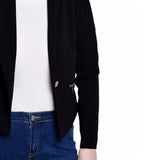 Cropped Long Sleeve Crepe Jacket, Petite