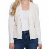 NY Collection Petite Cropped Long Sleeve Crepe Jacket