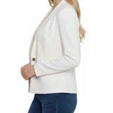 NY Collection Petite Cropped Long Sleeve Crepe Jacket