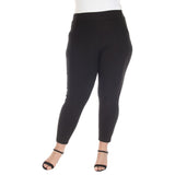 Plus Size Flutter Sleeve Top and Scuba Pants Set - White - Plus