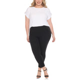 Plus Size Dolman Top and Scuba Pants Set - White - Plus