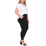 Plus Size Dolman Top and Scuba Pants Set - White - Plus