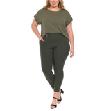Plus Size Dolman Top and Scuba Pants Set - Olive - Plus