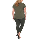 Plus Size Dolman Top and Scuba Pants Set - Olive - Plus