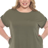 Plus Size Dolman Top and Scuba Pants Set - Olive - Plus
