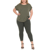 Plus Size Dolman Top and Scuba Pants Set - Olive - Plus