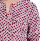 Rodedendrum White New Iconic 3/4 Roll Tab Sleeve Mandarin Collar Blouse - Petite