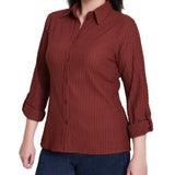 NY Collection Petite Long Sleeve Textured Knit Top