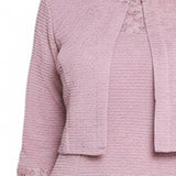 NY Collection Petite Two Piece Novelty Knit and Lace Dress Set