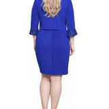 NY Collection Petite Two Piece Novelty Knit and Lace Dress Set