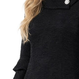 NY Collection Petite 3/4 Sleeve Shawl Collar Dress