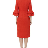 NY Collection Petite 3/4 Sleeve Shawl Collar Dress