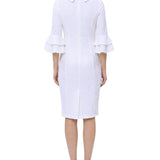 NY Collection Petite 3/4 Sleeve Shawl Collar Dress
