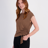 Off Set Tie Muscle Tee - Rawhide