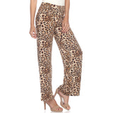 Women's Ruffle Sleeve Top and Animal Print Pant Set