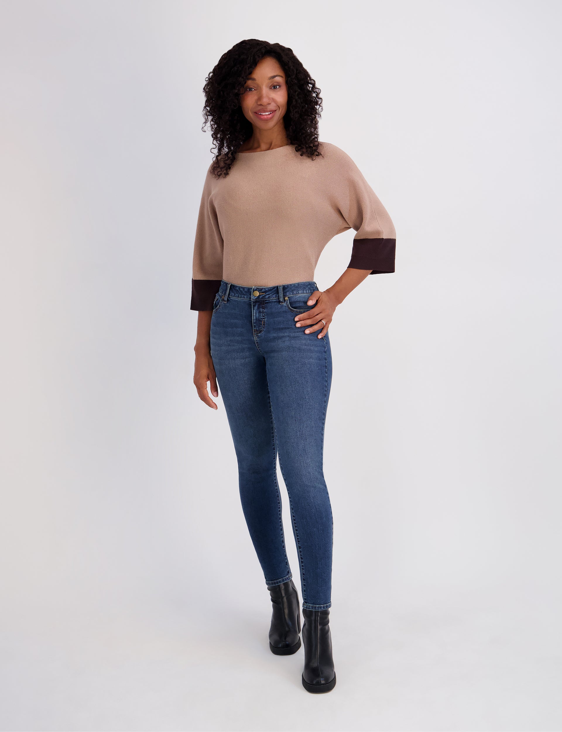 dress barn denim Westport Signature Skinny 5 Pocket Jean Black / 6 Corseted Plus Size Wedding pricematch_30Jan24 Color:Floral Green White Bootcut jeans are back
