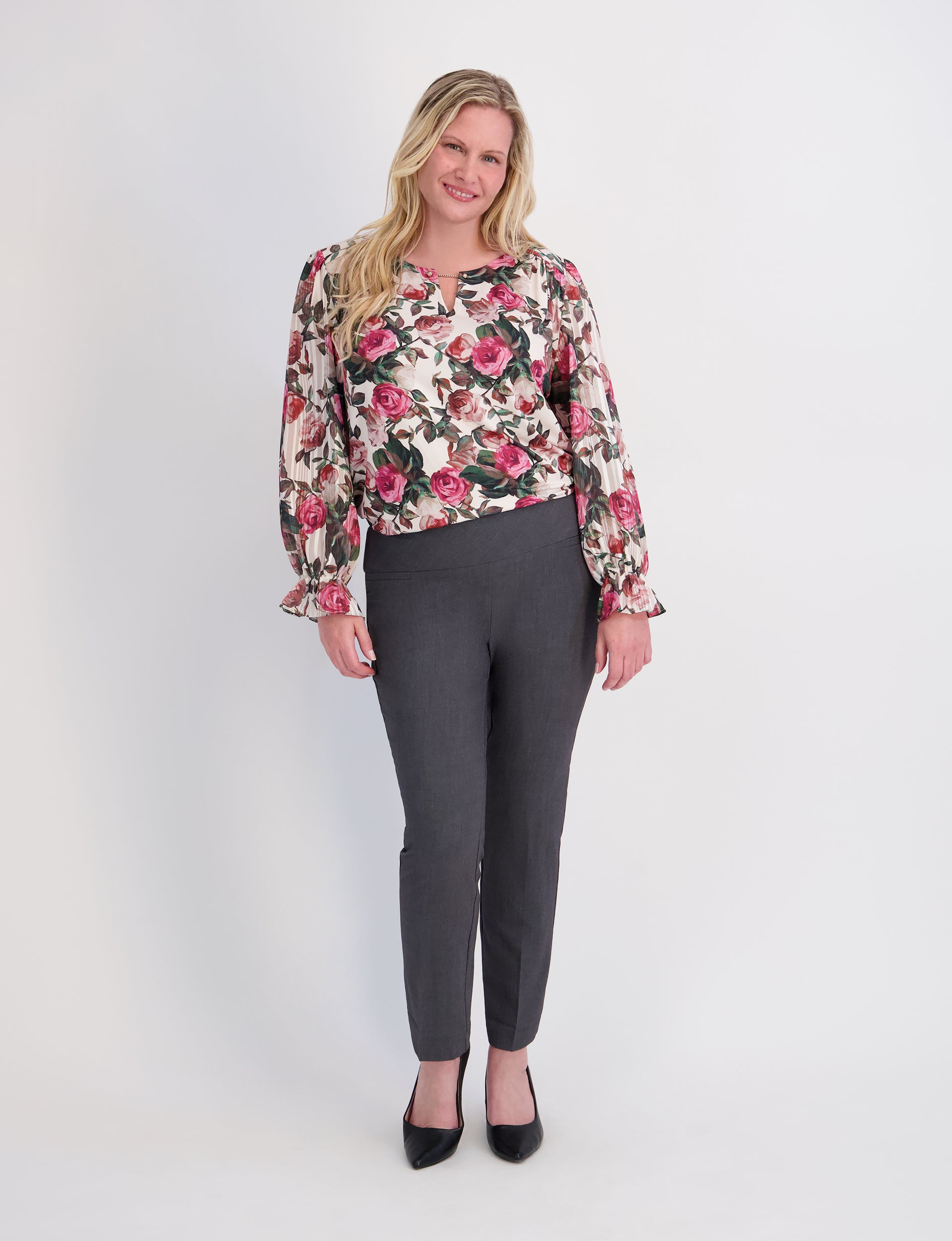 Roz & Ali Secret Agent Pants Tummy Control Slim Leg Pants