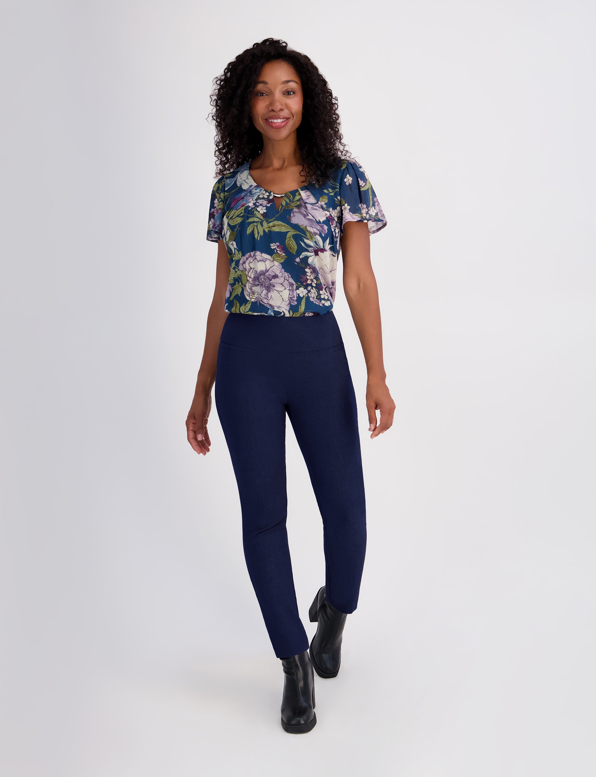 Roz & Ali™ Secret Agent Pants Tummy Control  Slim Leg Pants - Petite