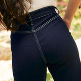 Westport Contrast Stitch High Rise Wide Leg Jeans - Available in Petite