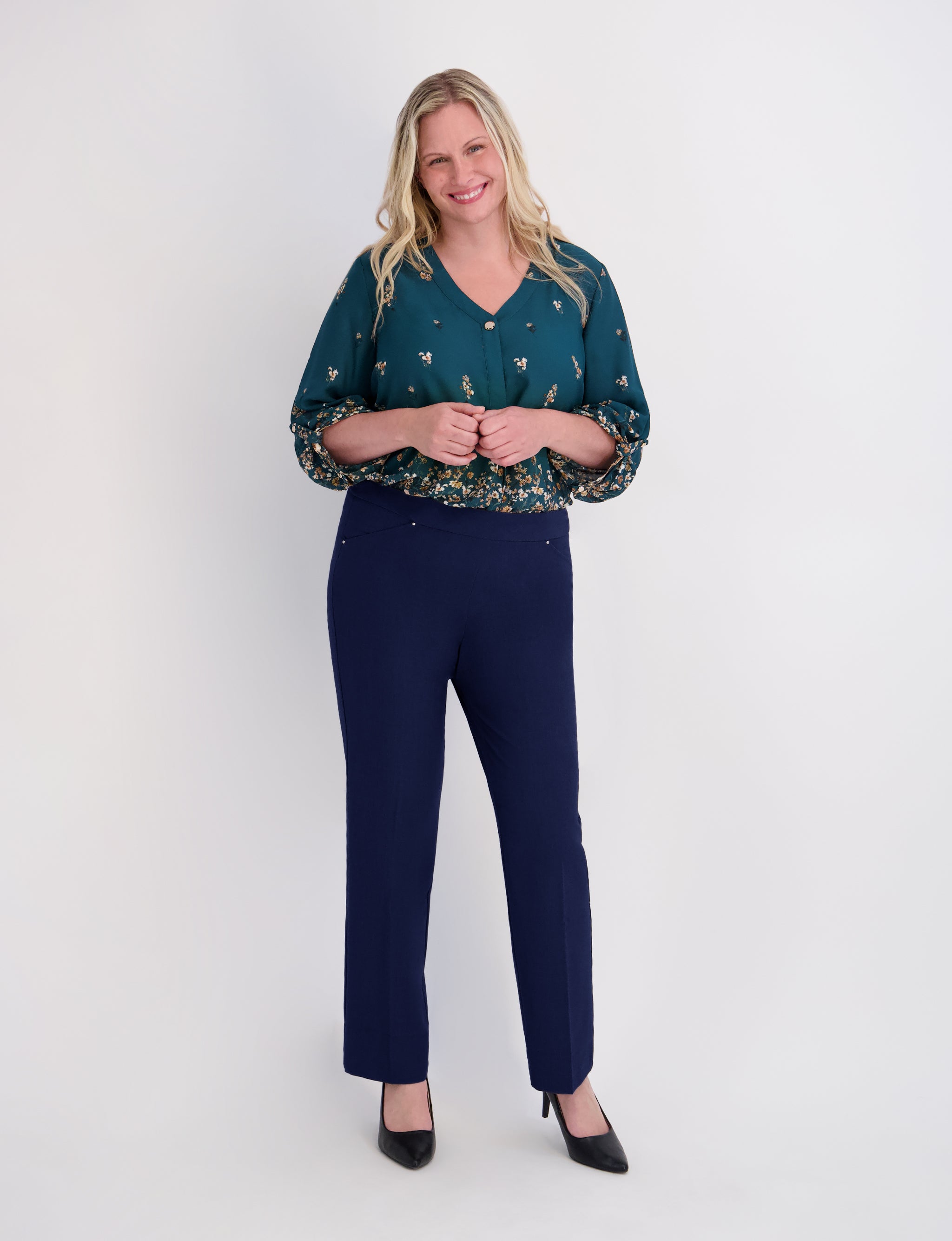 Roz & Ali™ Secret Agent Pull On Tummy Control Pants Straight Leg - Plus
