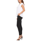 Women's Flutter Sleeve Top and Scuba Pants Set - White