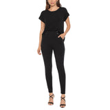 Women's Dolman Top and Scuba Pants Set - Black