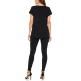 Women's Dolman Top and Scuba Pants Set - Black