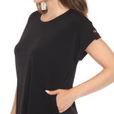 Women's Dolman Top and Scuba Pants Set - Black