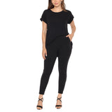 Women's Dolman Top and Scuba Pants Set - Black