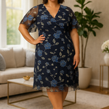 Sonnet Embroidered Cocktail Dress - Plus