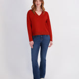 V-Neck Double Trim Top - Picante