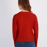 V-Neck Double Trim Top - Picante