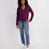 V Neck Double Trim Top - Fig