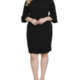 NY Collection Plus Size 3/4 Length Pearl Detail Dress