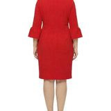 NY Collection Plus Size 3/4 Sleeve Pearl Detail Dress