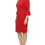NY Collection Plus Size 3/4 Sleeve Pearl Detail Dress