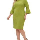 NY Collection Plus Size 3/4 Sleeve Pearl Detail Dress